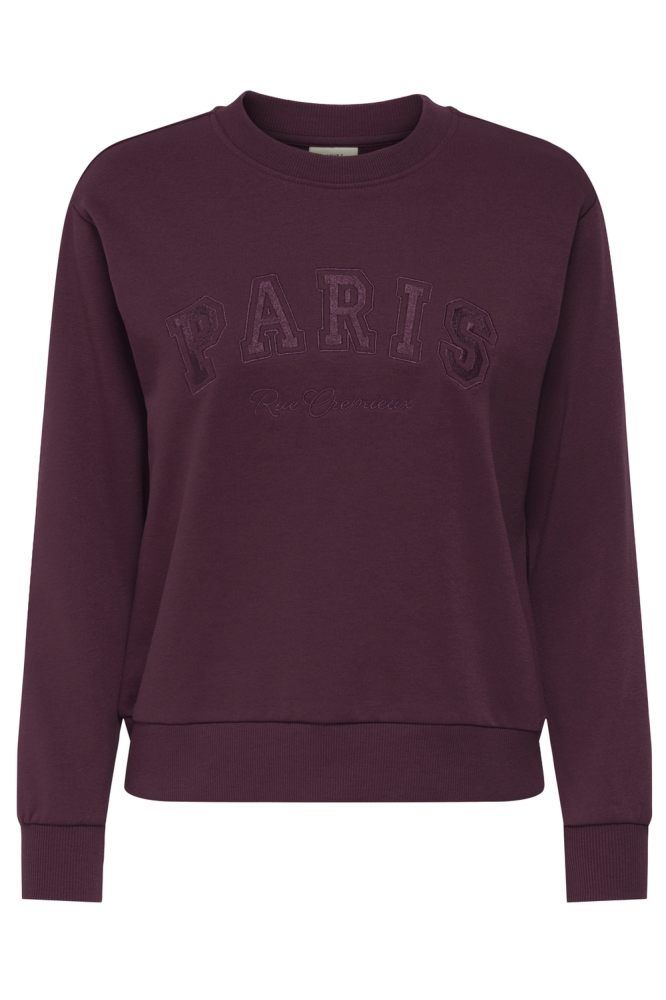 JDYPARIS L/S EMB SWEAT JRS 15221015 MAROON BANNER/TONE IN TO